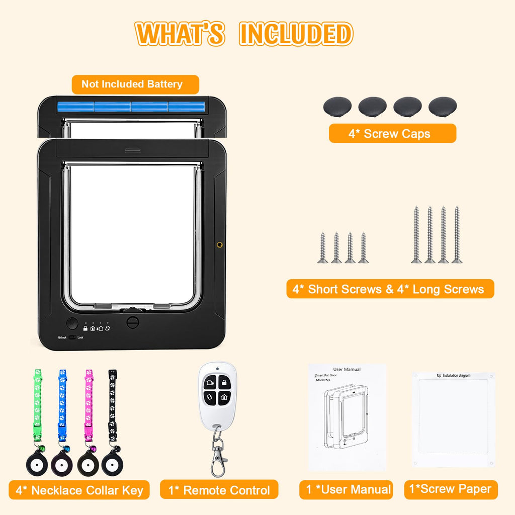 RFID Smart Cat Door with Collar Sensors and Remote Lock