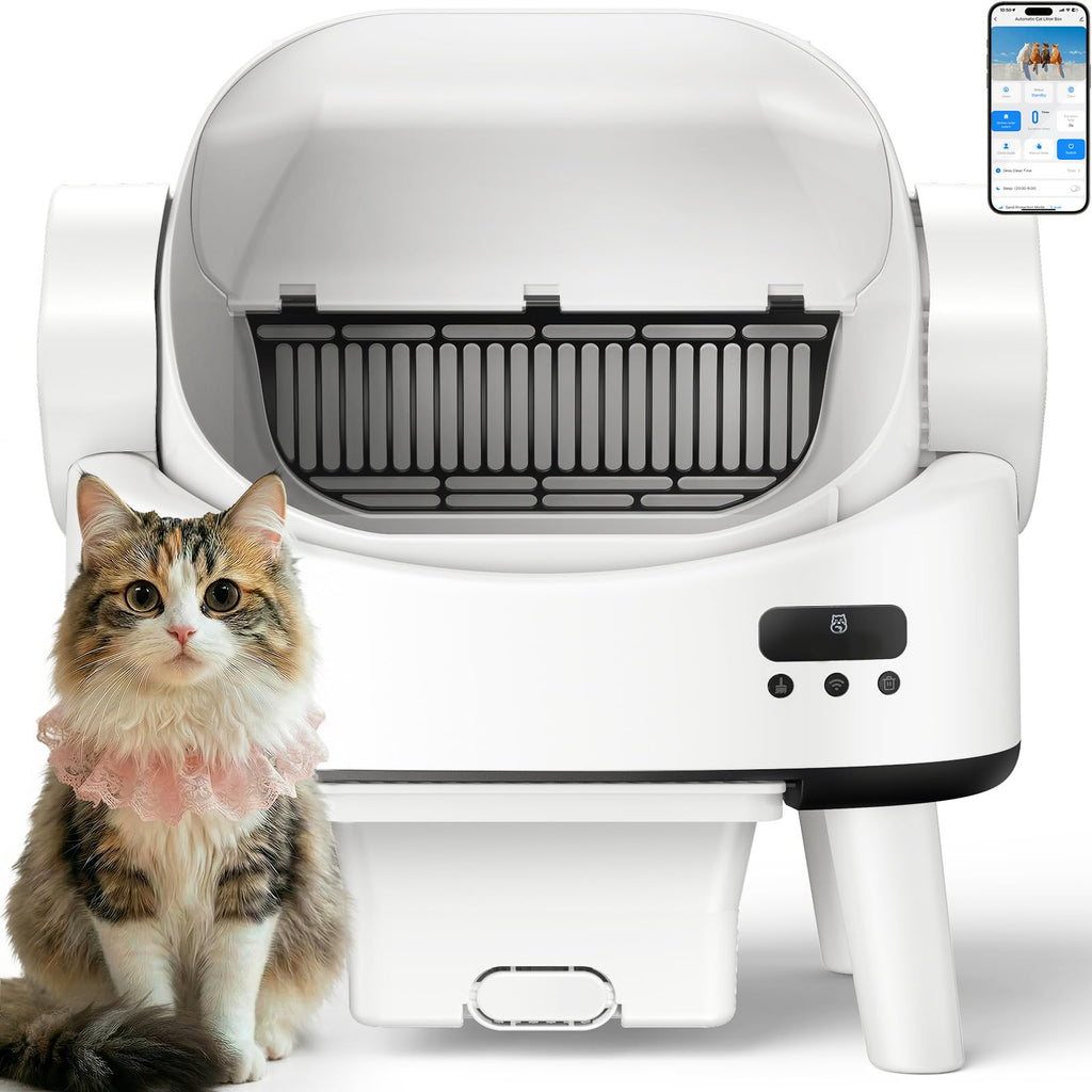 Linvivon Open-Top Self-Cleaning Cat Litter Box