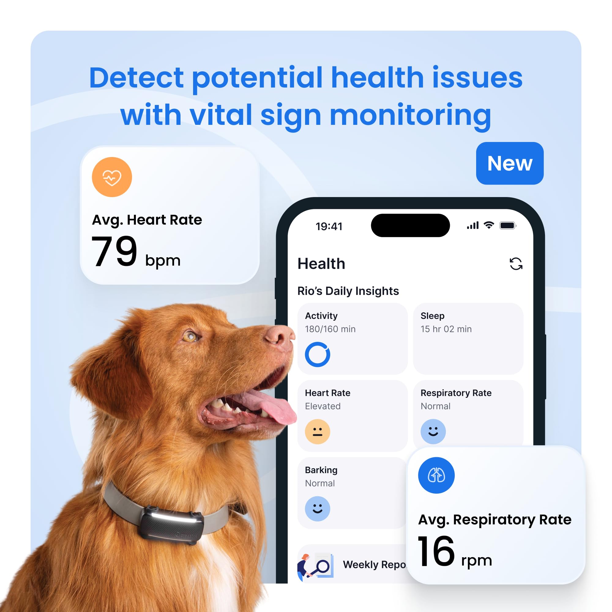 Tractive Smart Dog GPS Tracker with Vital Signs Monitoring
