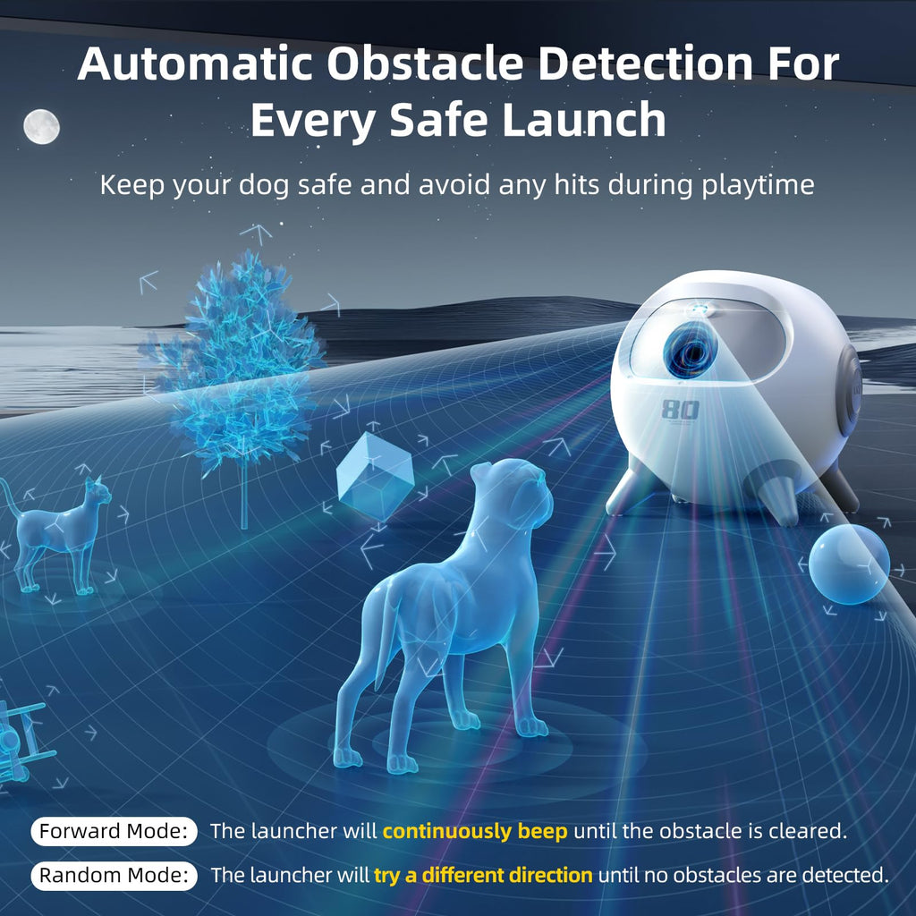 uahpet Automatic Dog Ball Launcher with Obstacle Detection