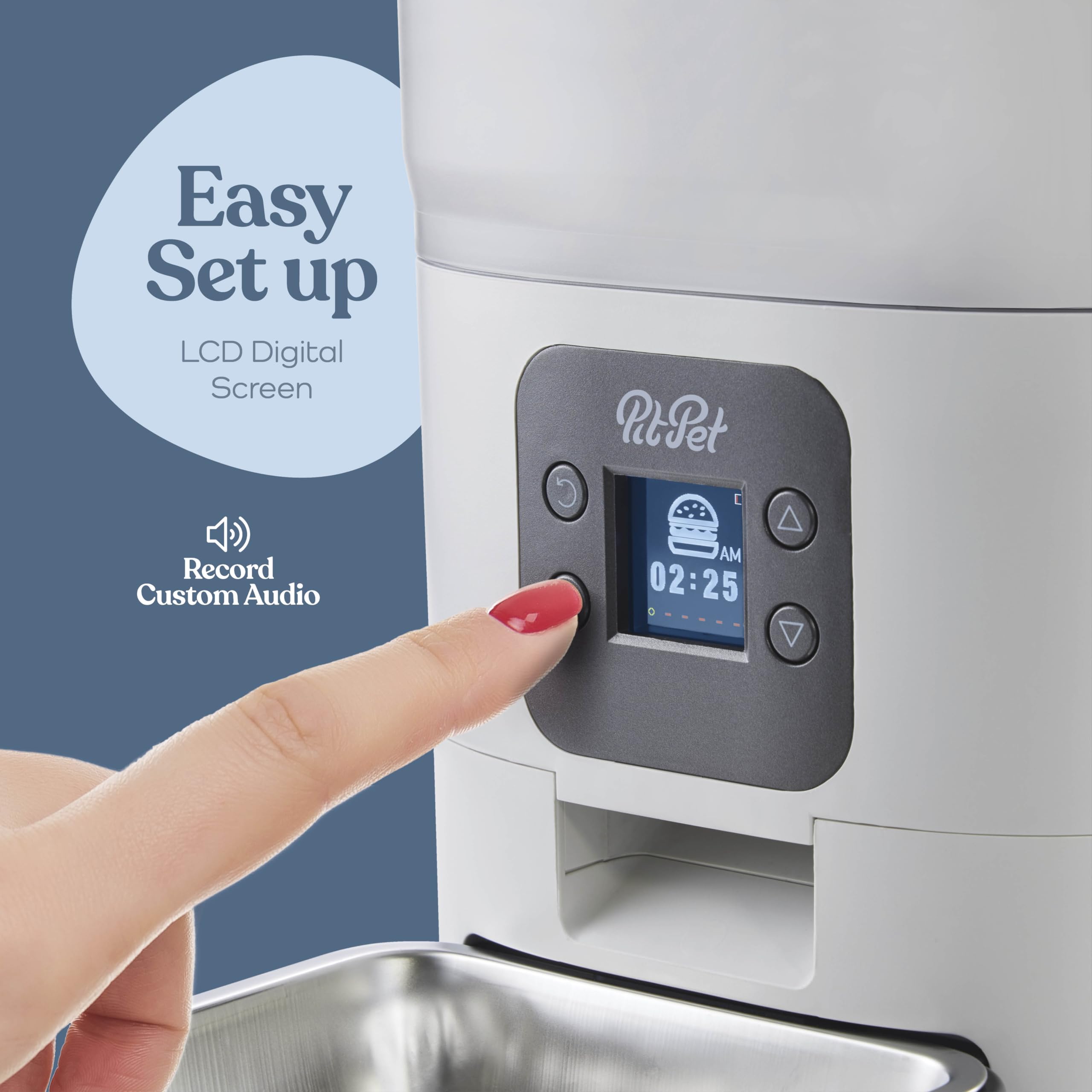 Smart Automatic Cat Feeder - 6-L Reliable Automatic Cat Food Dispenser with Display LCD Screen for Easy Set Up -