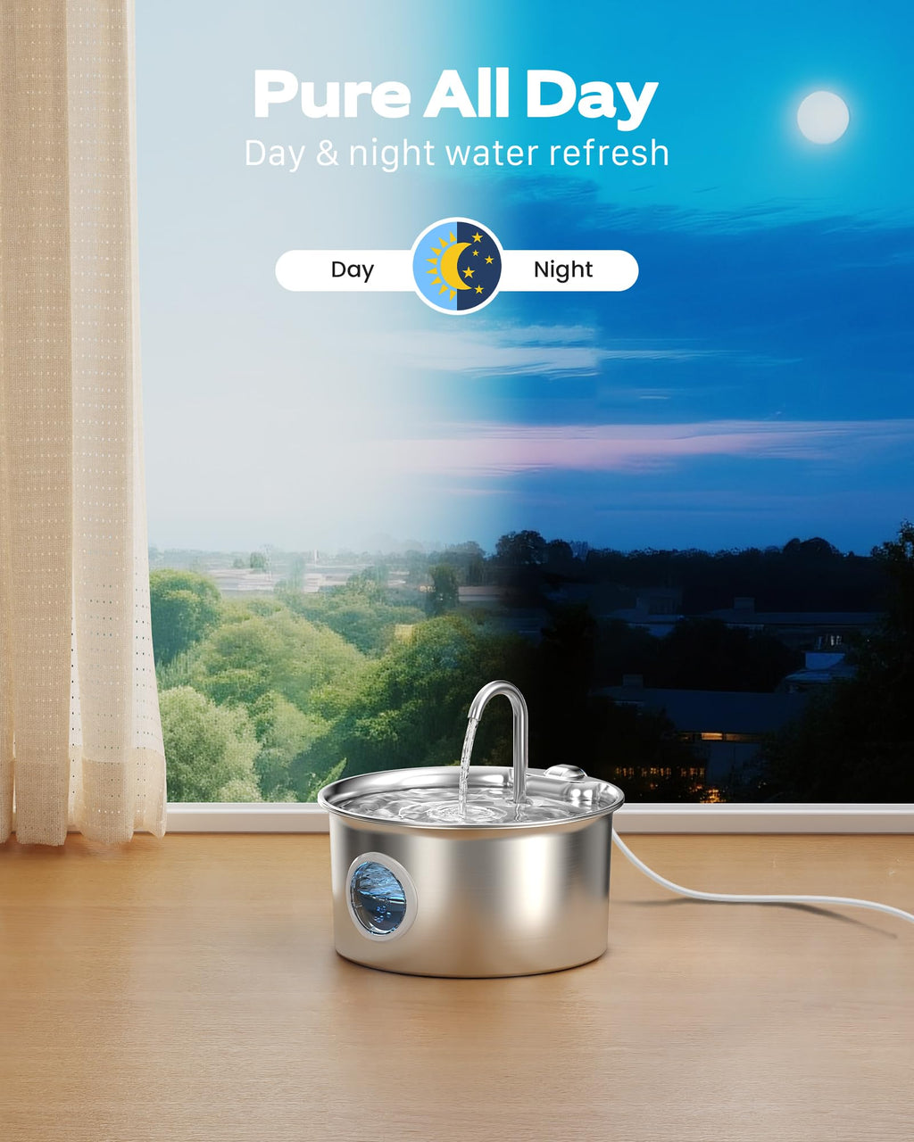 ATMZIQXR Stainless Steel Cat Water Fountain with Filter