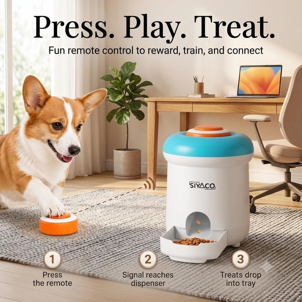 SIYACO Rechargeable Remote Dog Puzzle Treat Dispenser