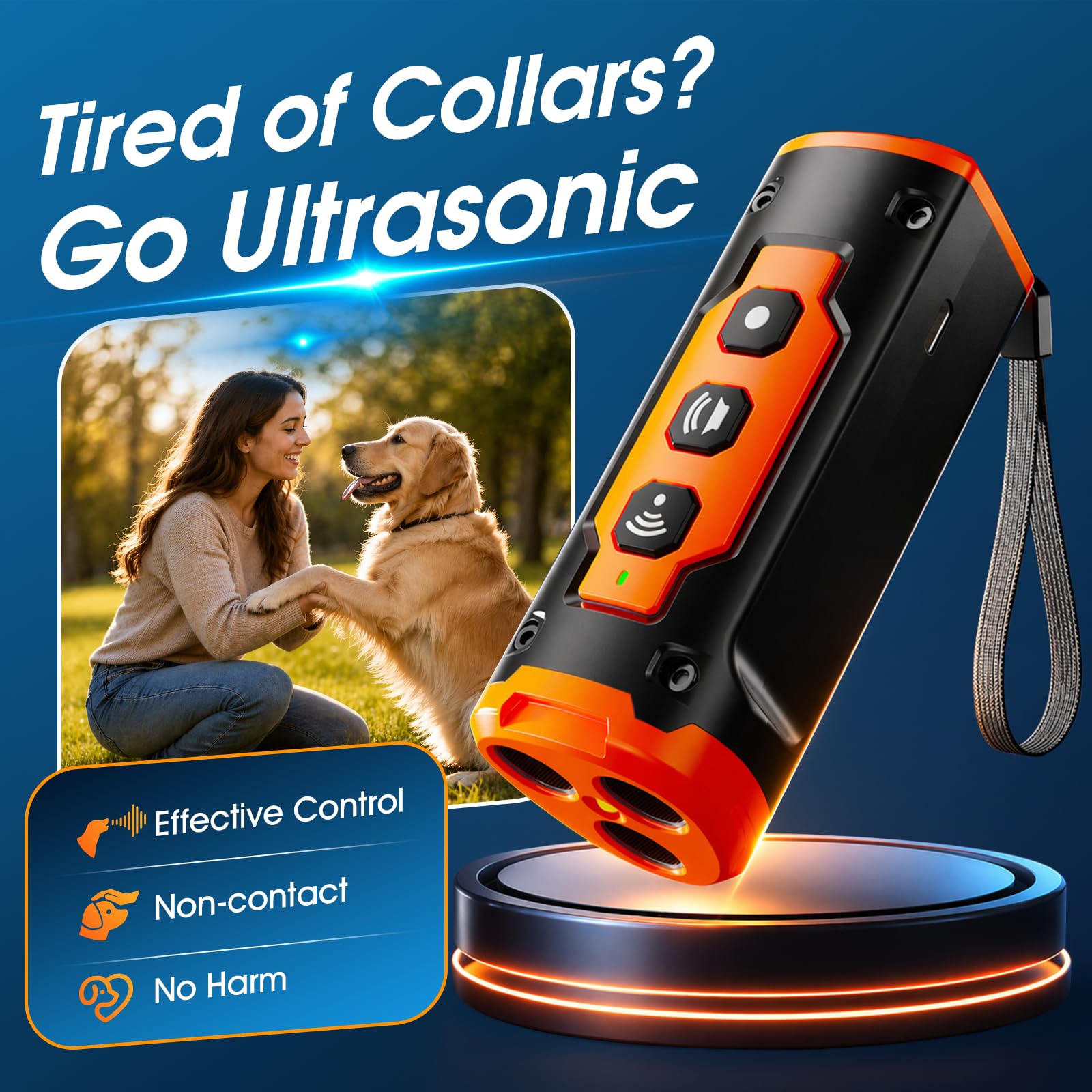 JTJTXL 1-Touch Rechargeable Dog Bark Deterrent Device