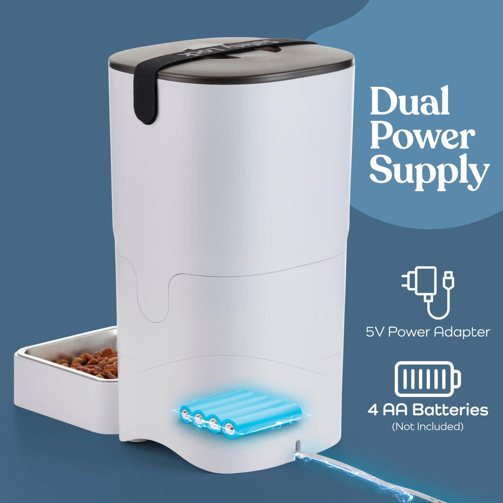 Smart Automatic Cat Feeder - 6-L Reliable Automatic Cat Food Dispenser with Display LCD Screen for Easy Set Up -