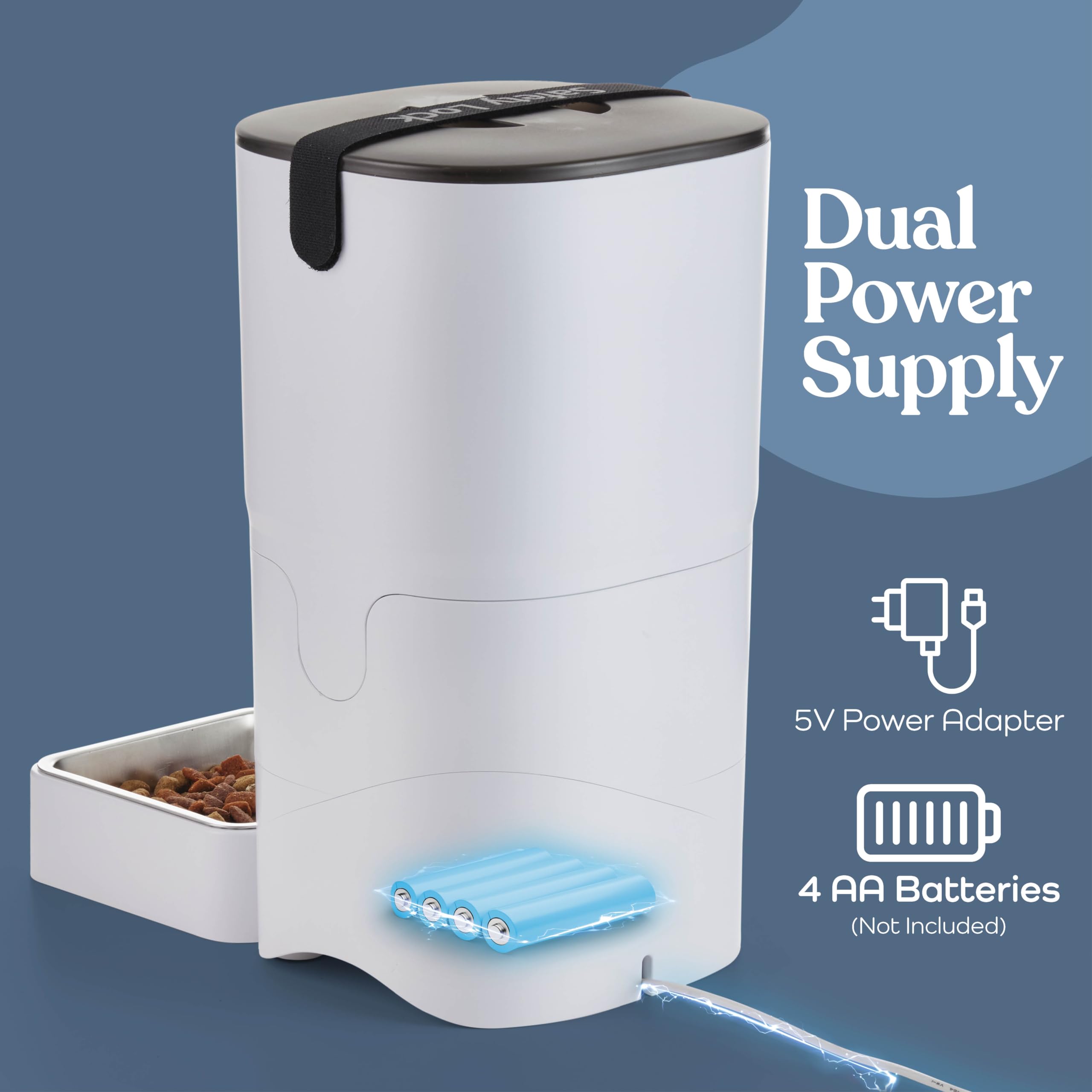 Smart Automatic Cat Feeder - 6-L Reliable Automatic Cat Food Dispenser with Display LCD Screen for Easy Set Up -