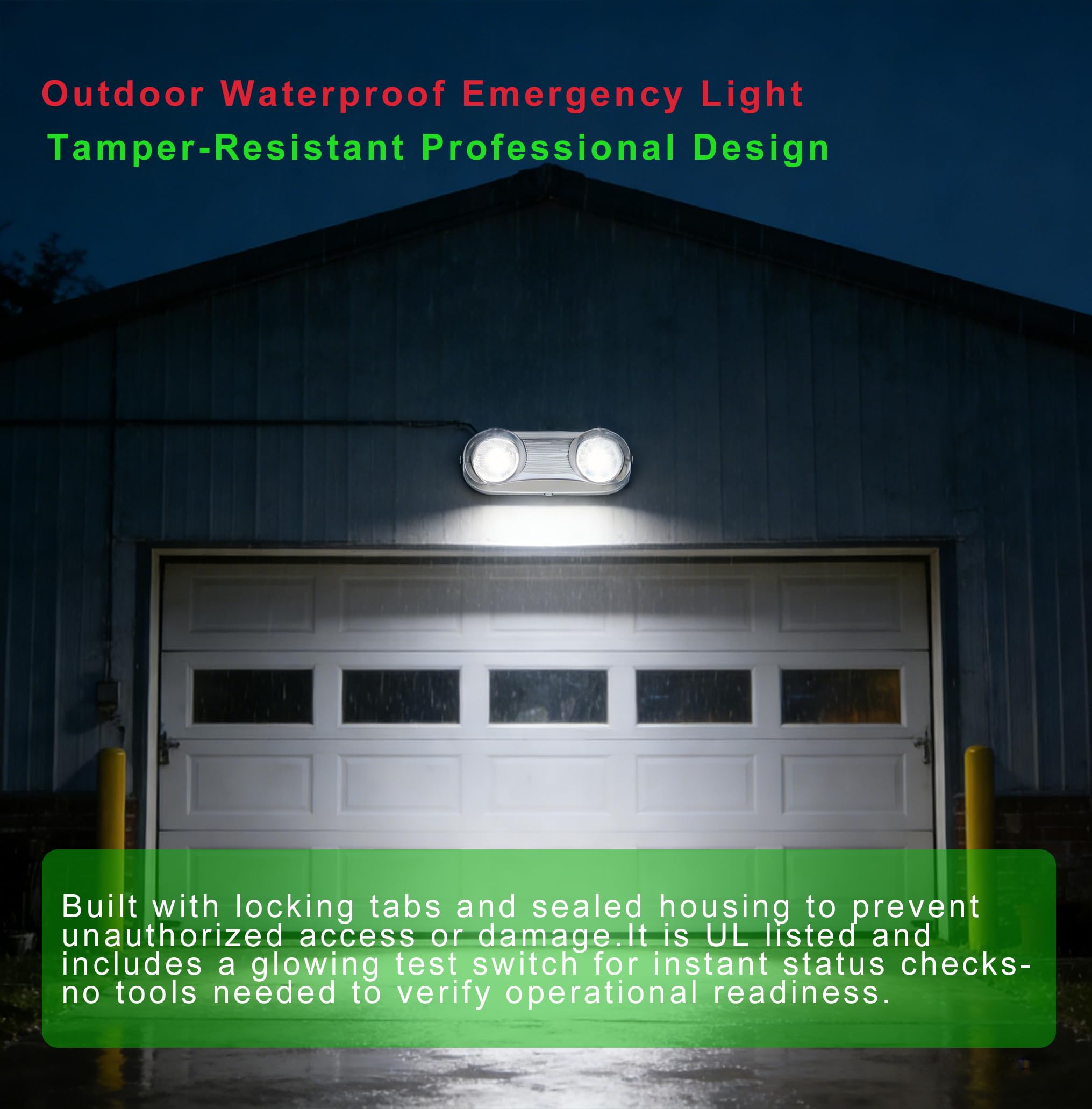 Garrini Waterproof LED Emergency Light with Battery Backup