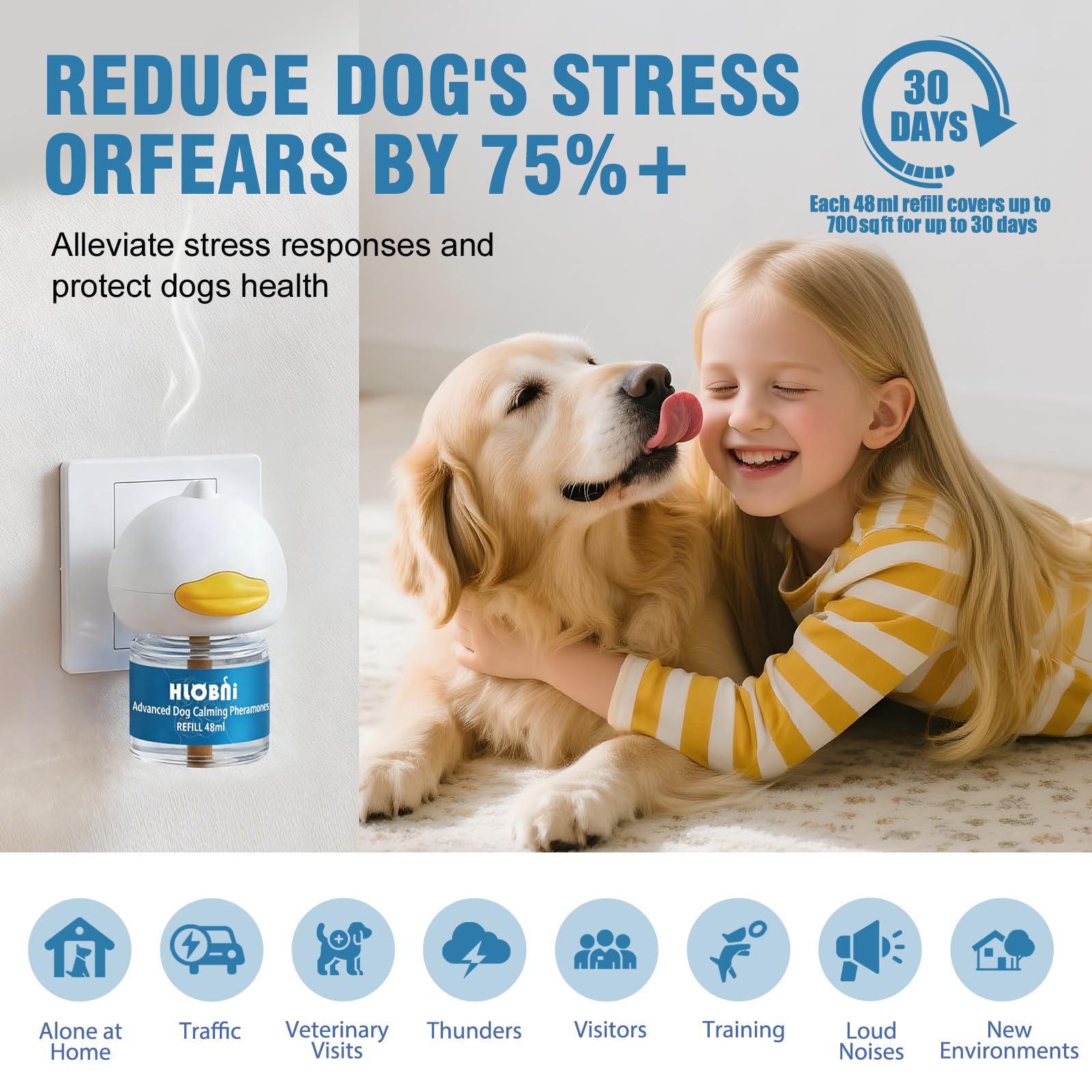 HLOBNI Dog Calming Pheromone Diffuser Kit 2-Pack