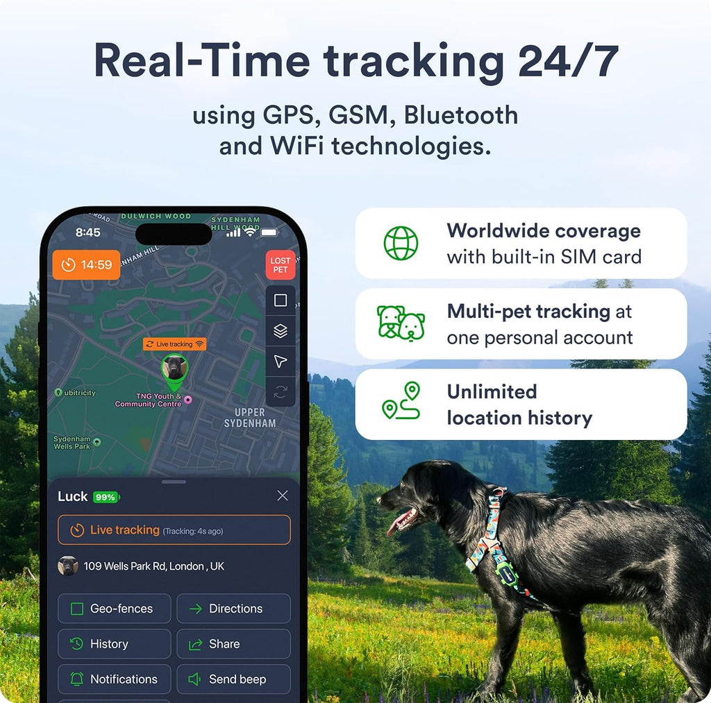Waterproof Dog GPS Tracker with App Geofencing History