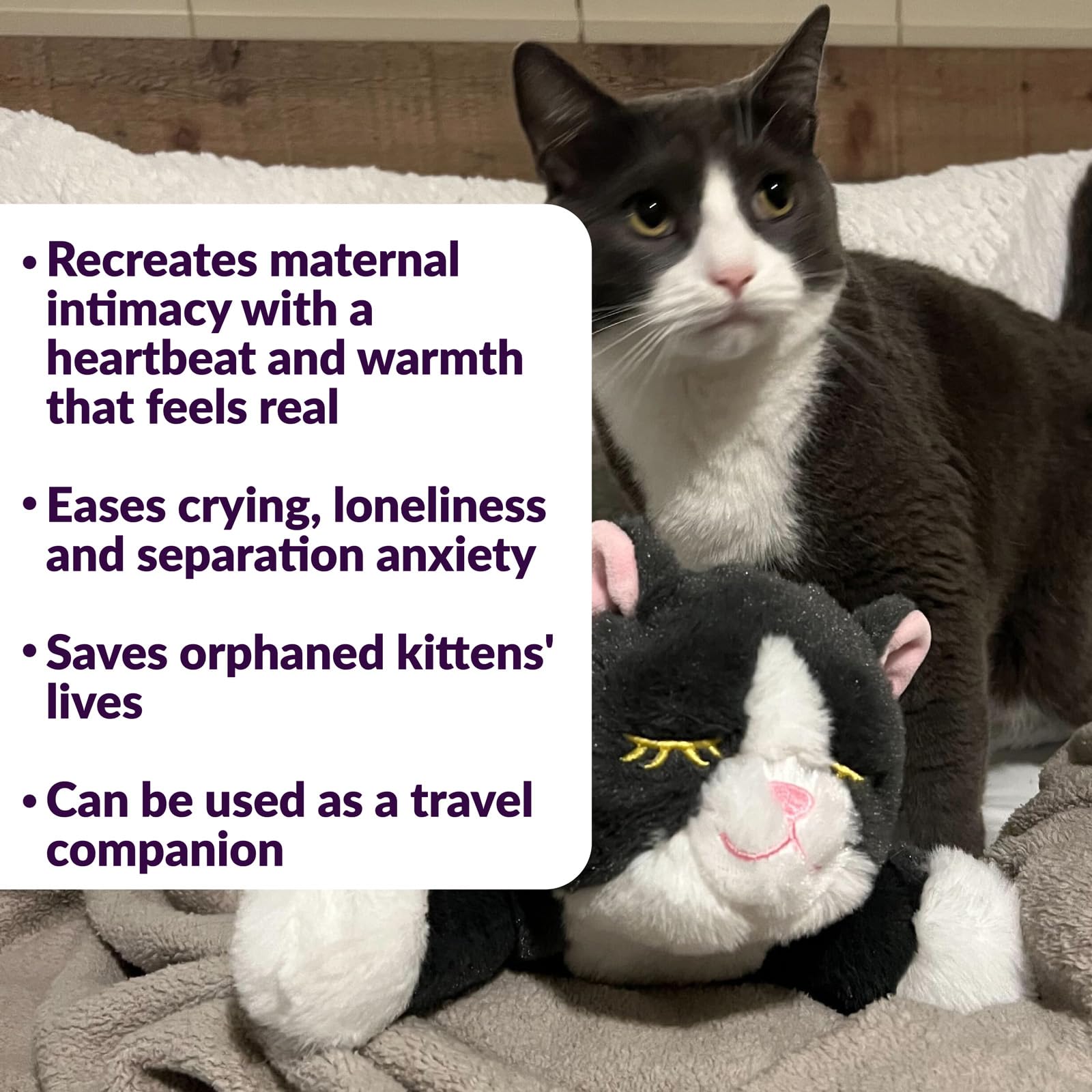 Snuggle Puppy Heartbeat Cat Toy for Anxiety Relief