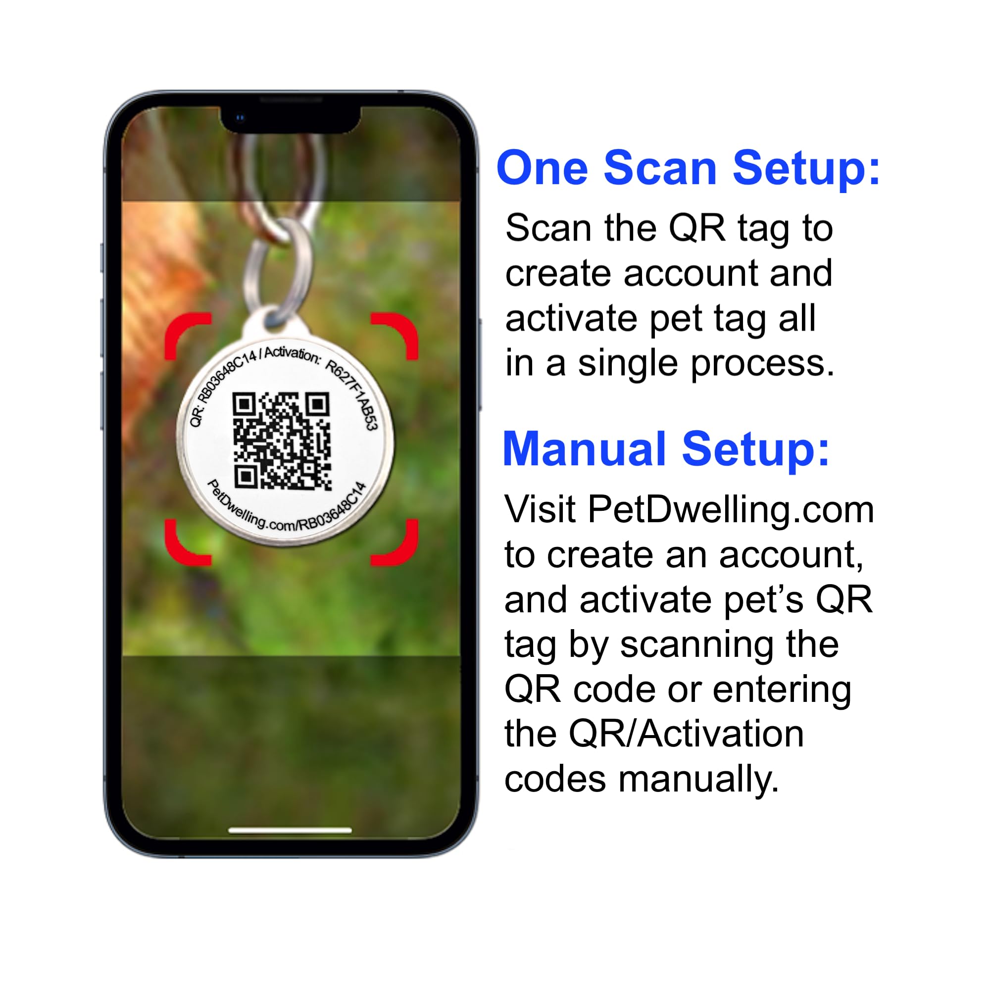 Pet Dwelling QR Code Pet ID Tag with Online Profile