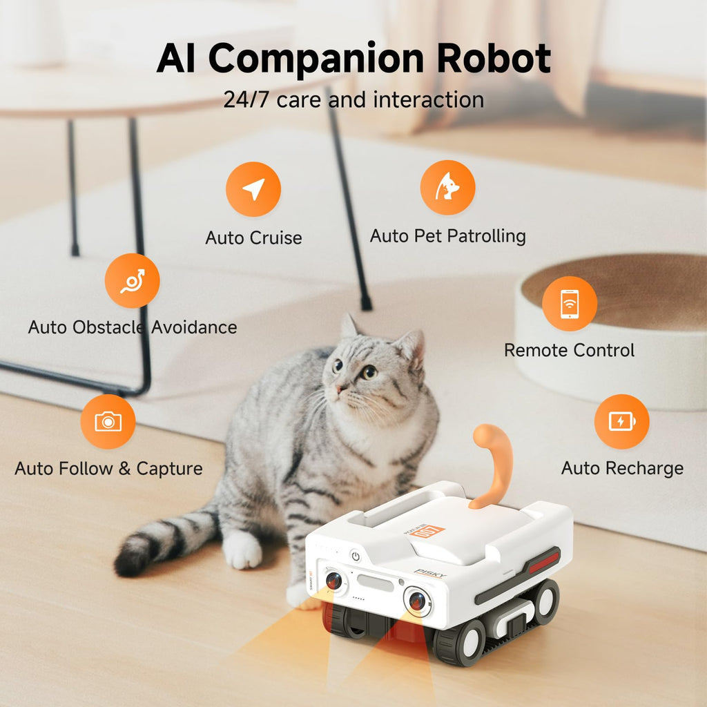 PICKFUN Pmate AI Pet Robot Companion with Auto Feeding