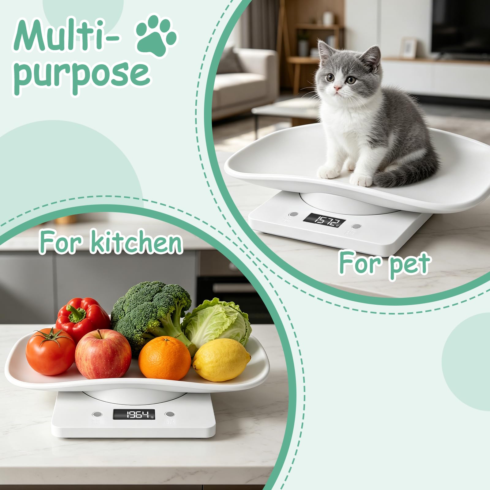 LYTDMSKY Portable Digital Pet Scale for Puppies and Kittens