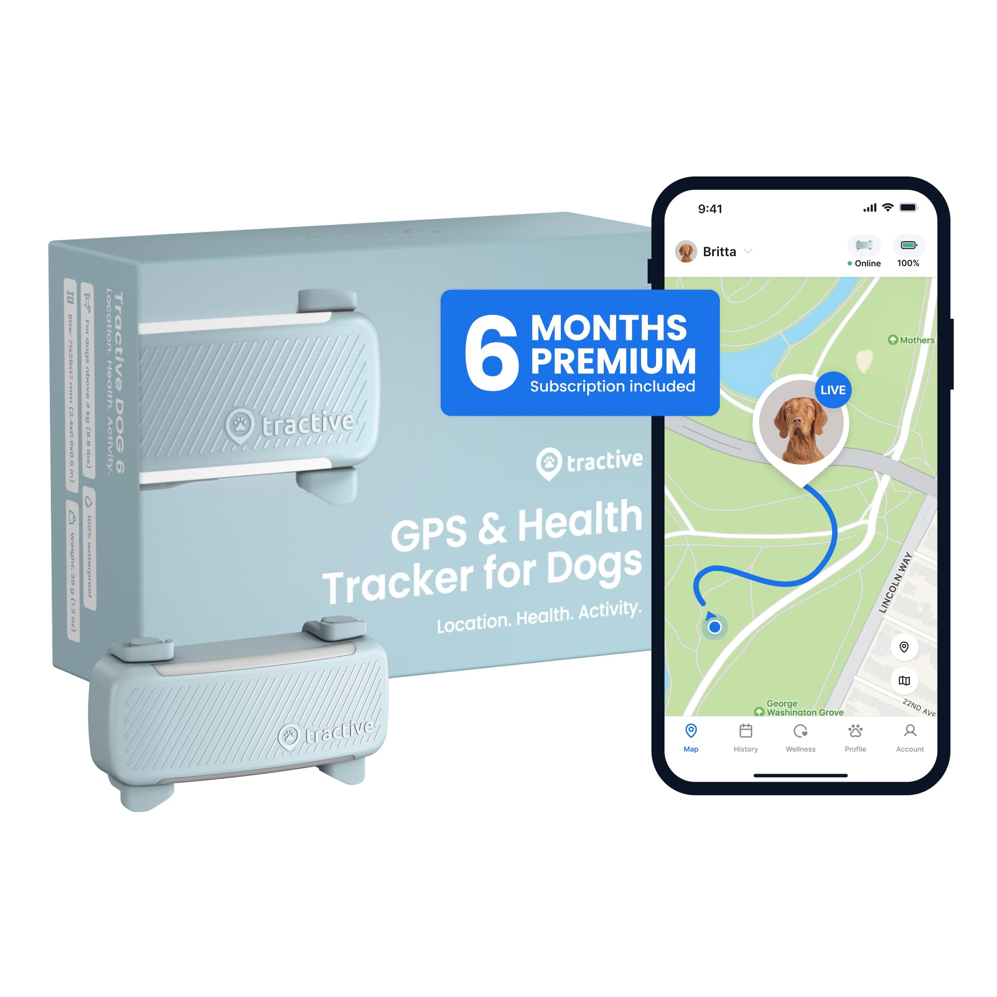 Tractive Smart Dog GPS Tracker with Vital Signs Monitoring