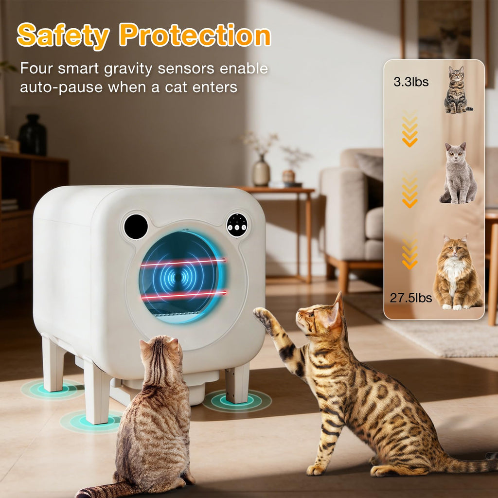 Automatic Self-Cleaning Cat Litter Box with App Control