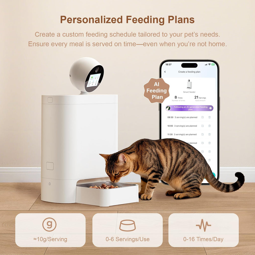 Zoiydals 5.5L AI Pet Feeder with 360° 2K Camera
