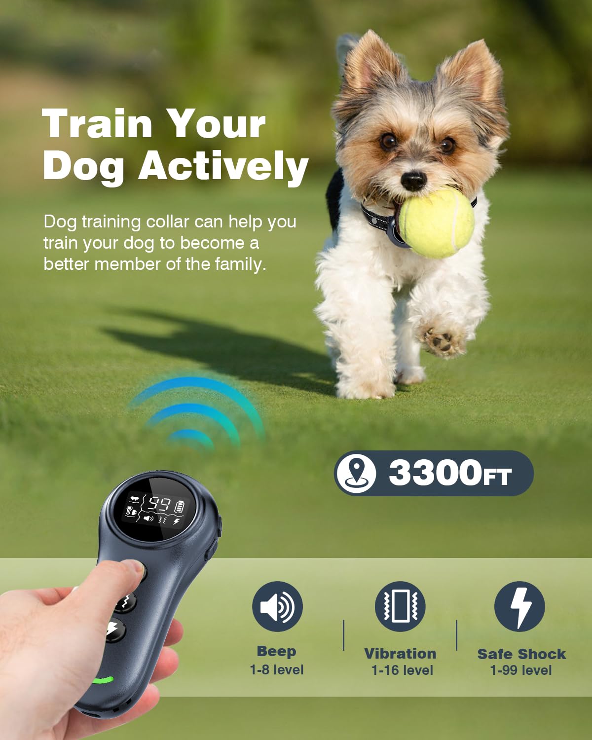2-in-1 Waterproof Dog Bark and Remote Training Collar