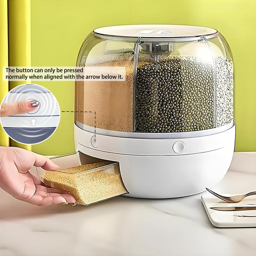 Wnnideo Rotating 6-Grid Pet Food Storage Dispenser