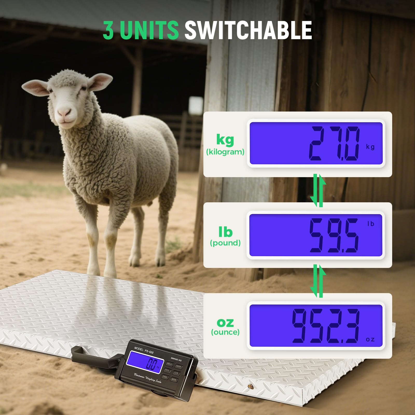 Antstone 1100 lb Large Breed Dog and Livestock Scale