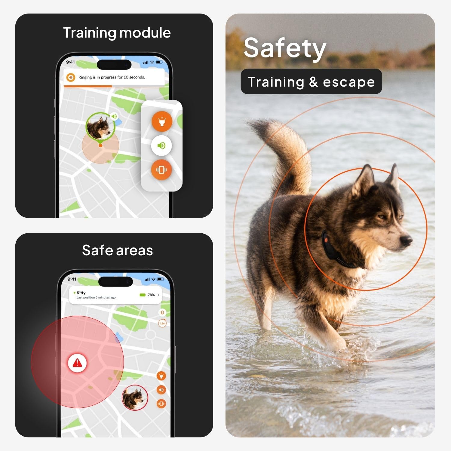 Weenect Dog XT Waterproof GPS Collar with XL Antenna