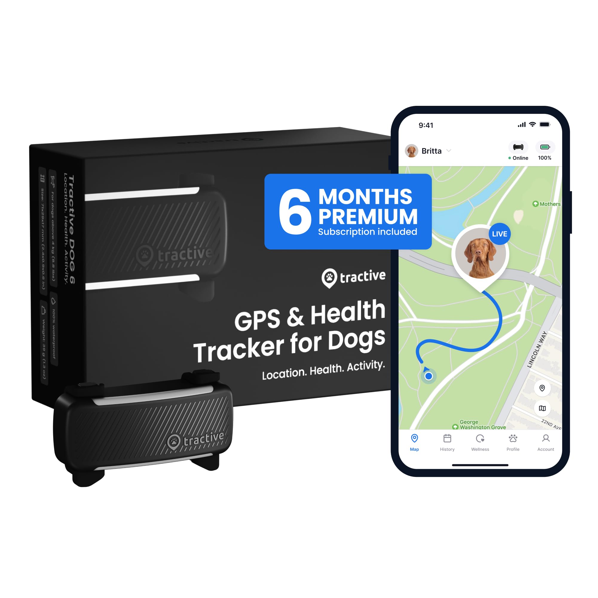 Tractive Smart Dog GPS Tracker with Vital Signs Monitoring