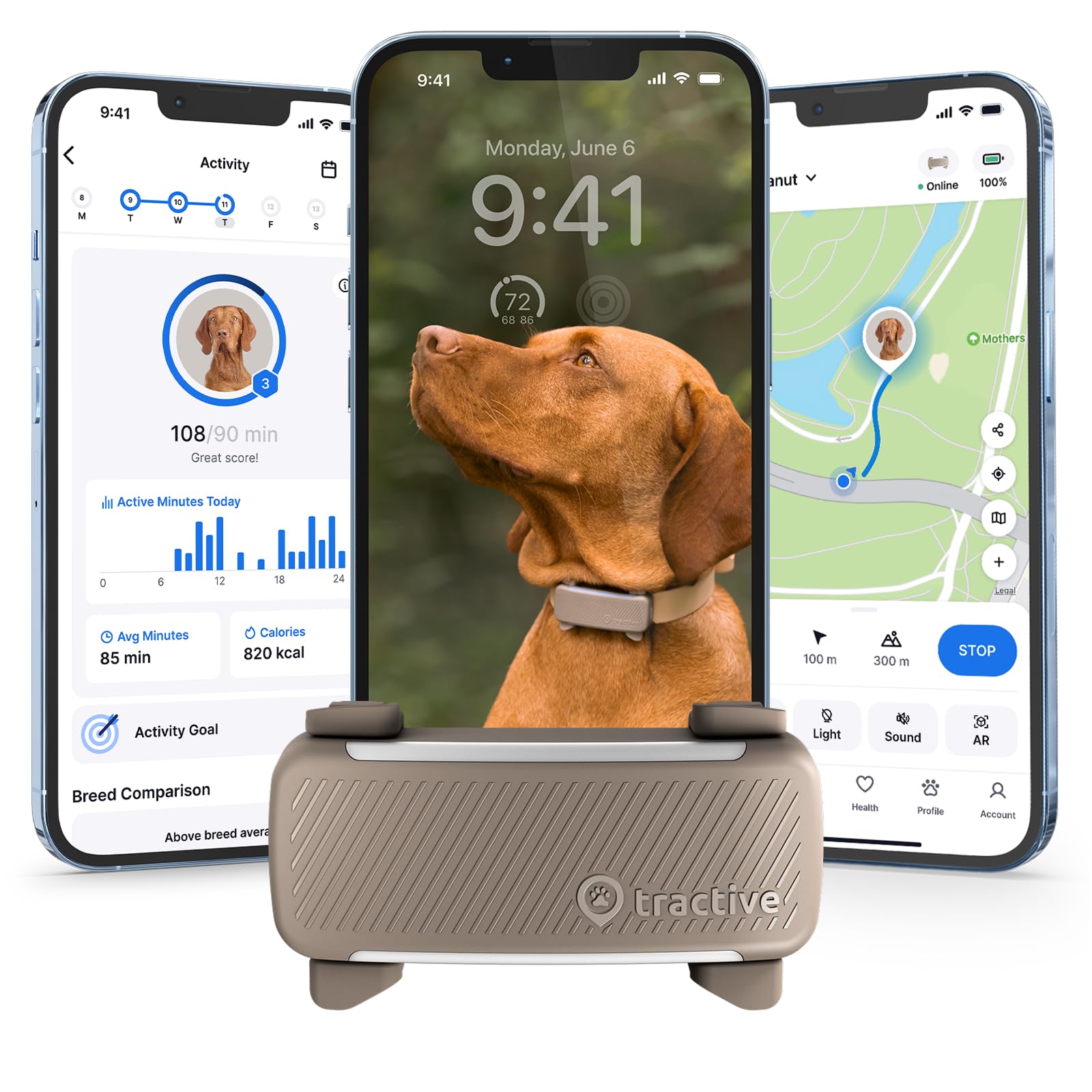 Tractive Smart Dog GPS Tracker with Vital Signs Monitoring