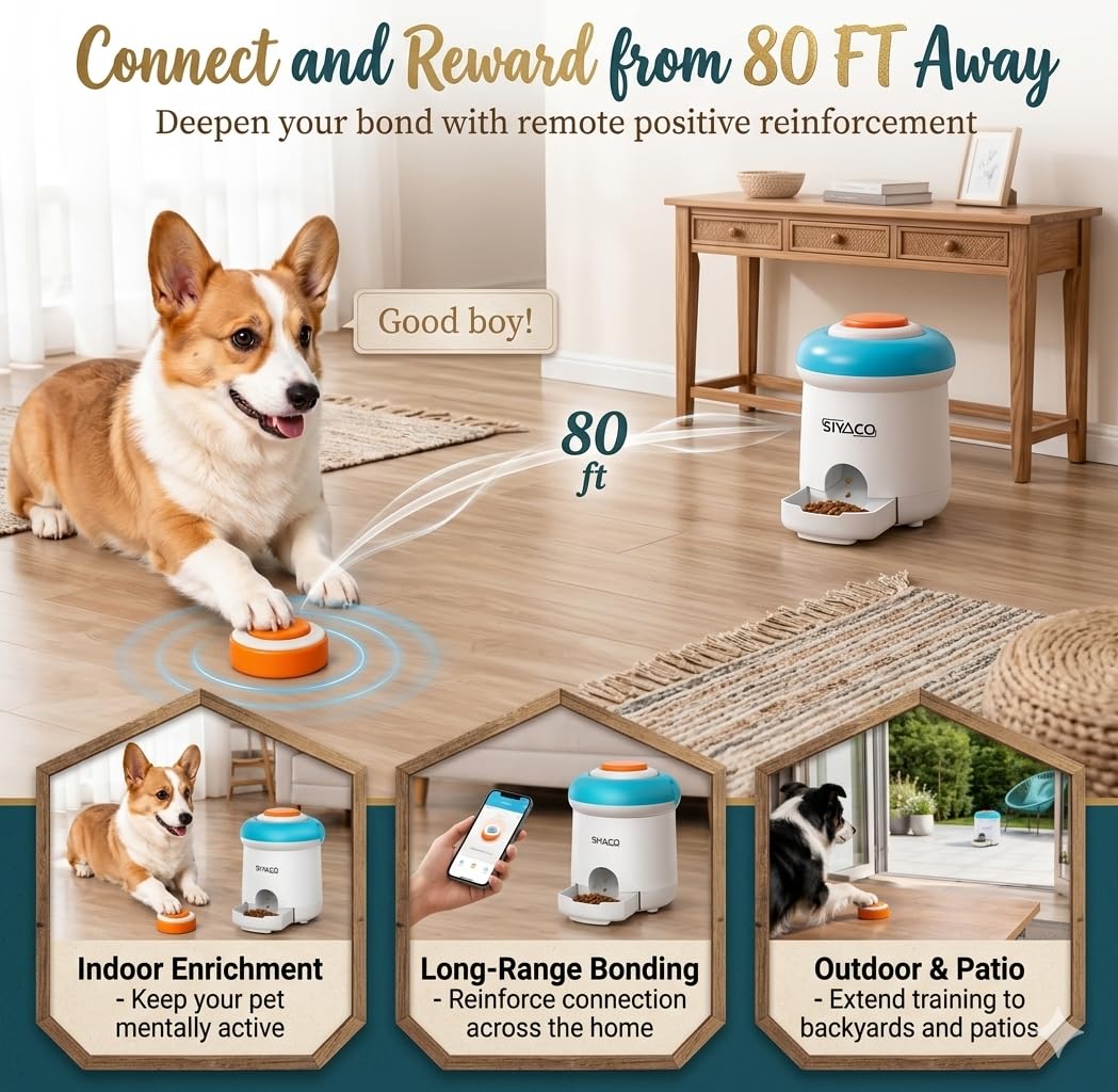SIYACO Rechargeable Remote Dog Puzzle Treat Dispenser