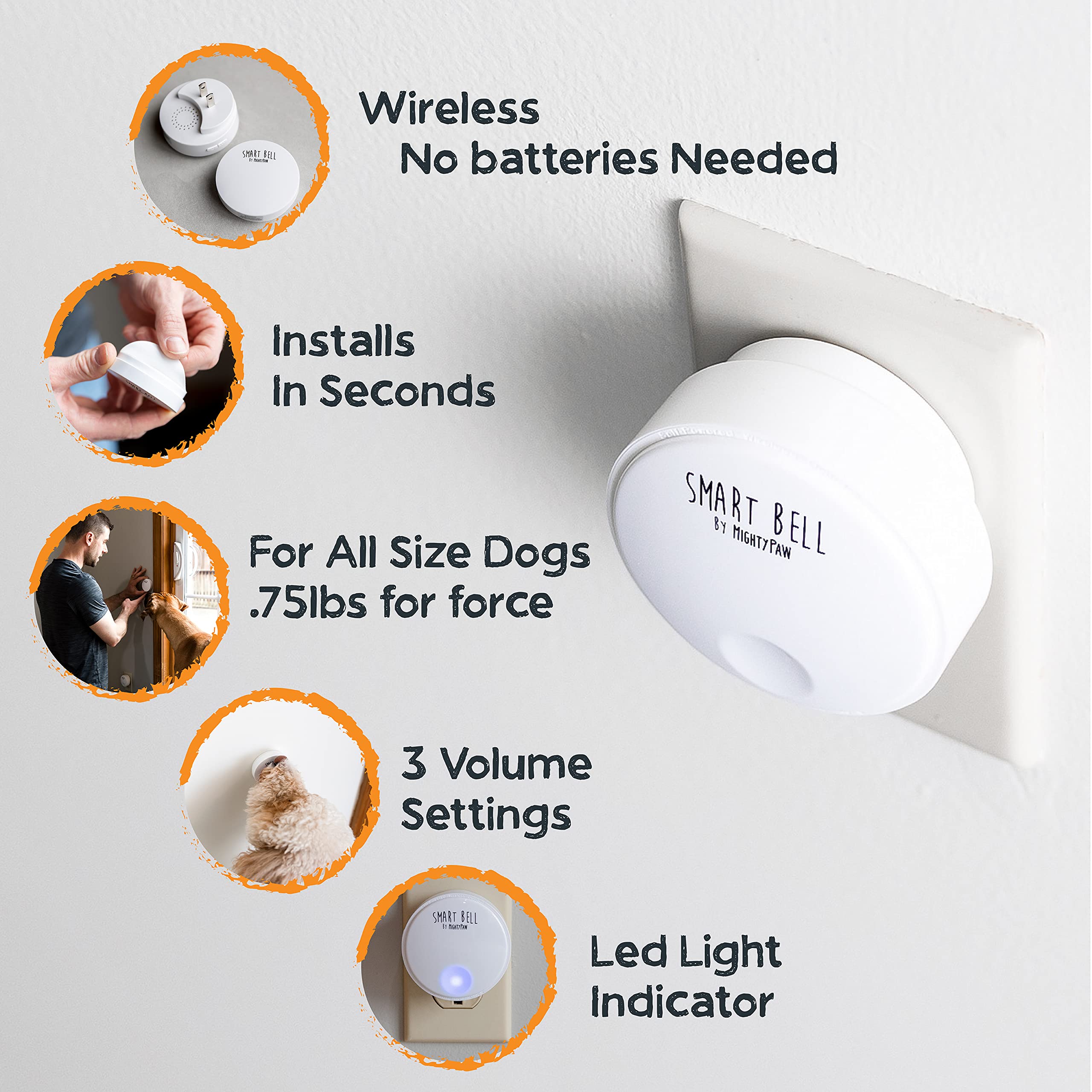 Mighty Paw Smart Dog Door Bell for Potty Training