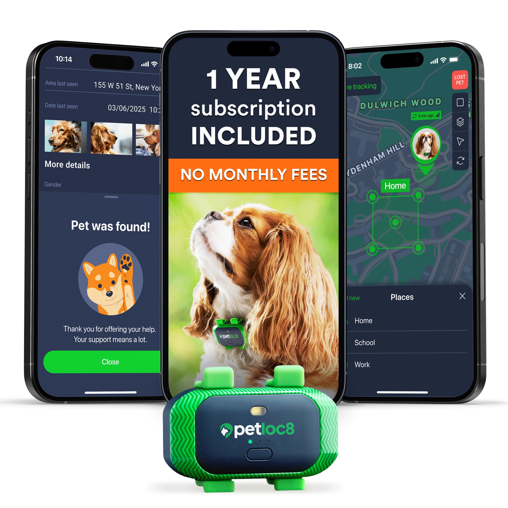Waterproof Dog GPS Tracker with App Geofencing History