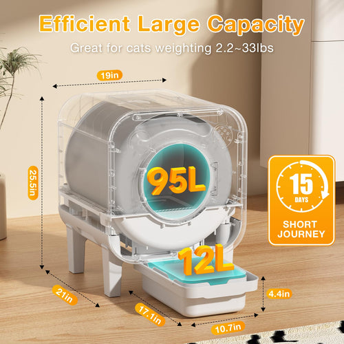 Automatic Self-Cleaning Cat Litter Box with App Control
