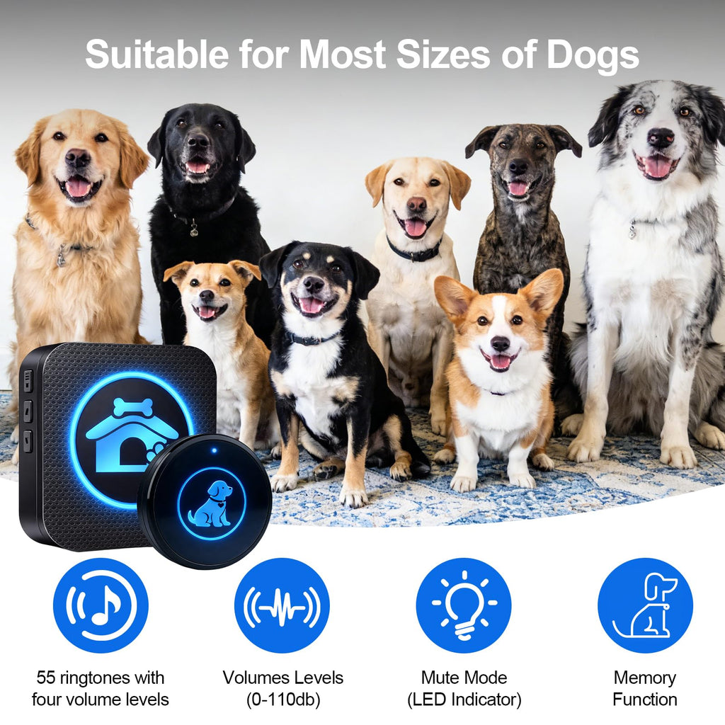 Self-Illuminating Wireless Dog Door Bell for Potty Training