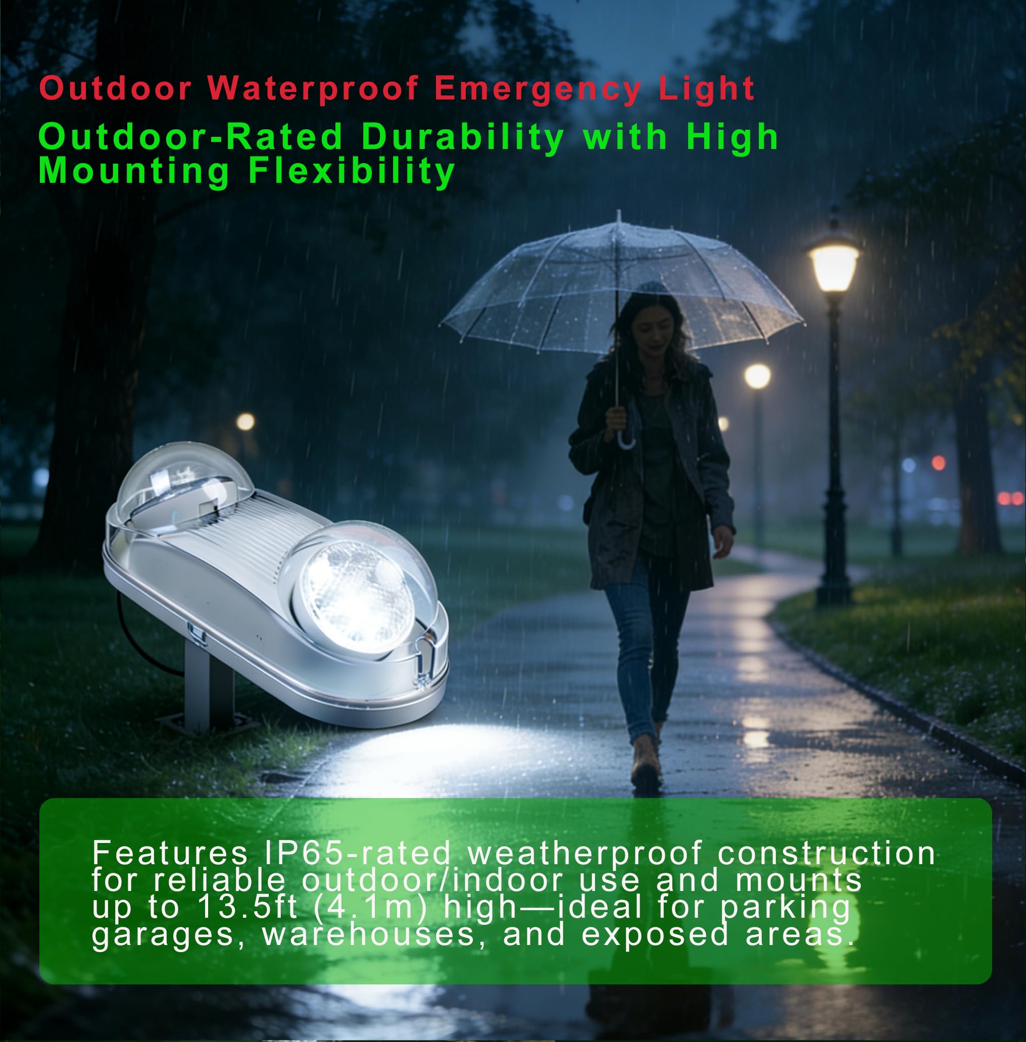 Garrini Waterproof LED Emergency Light with Battery Backup