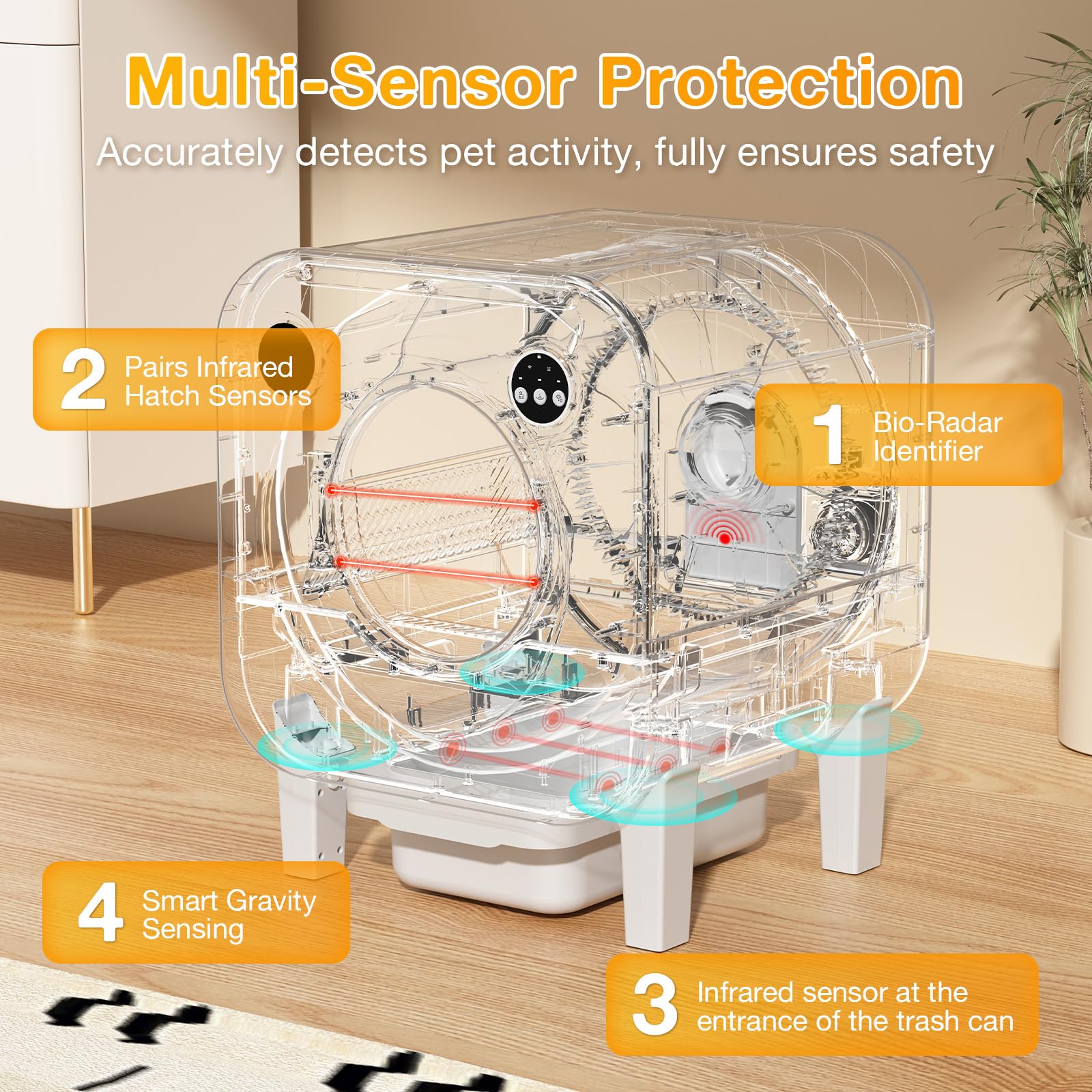 Automatic Self-Cleaning Cat Litter Box with App Control