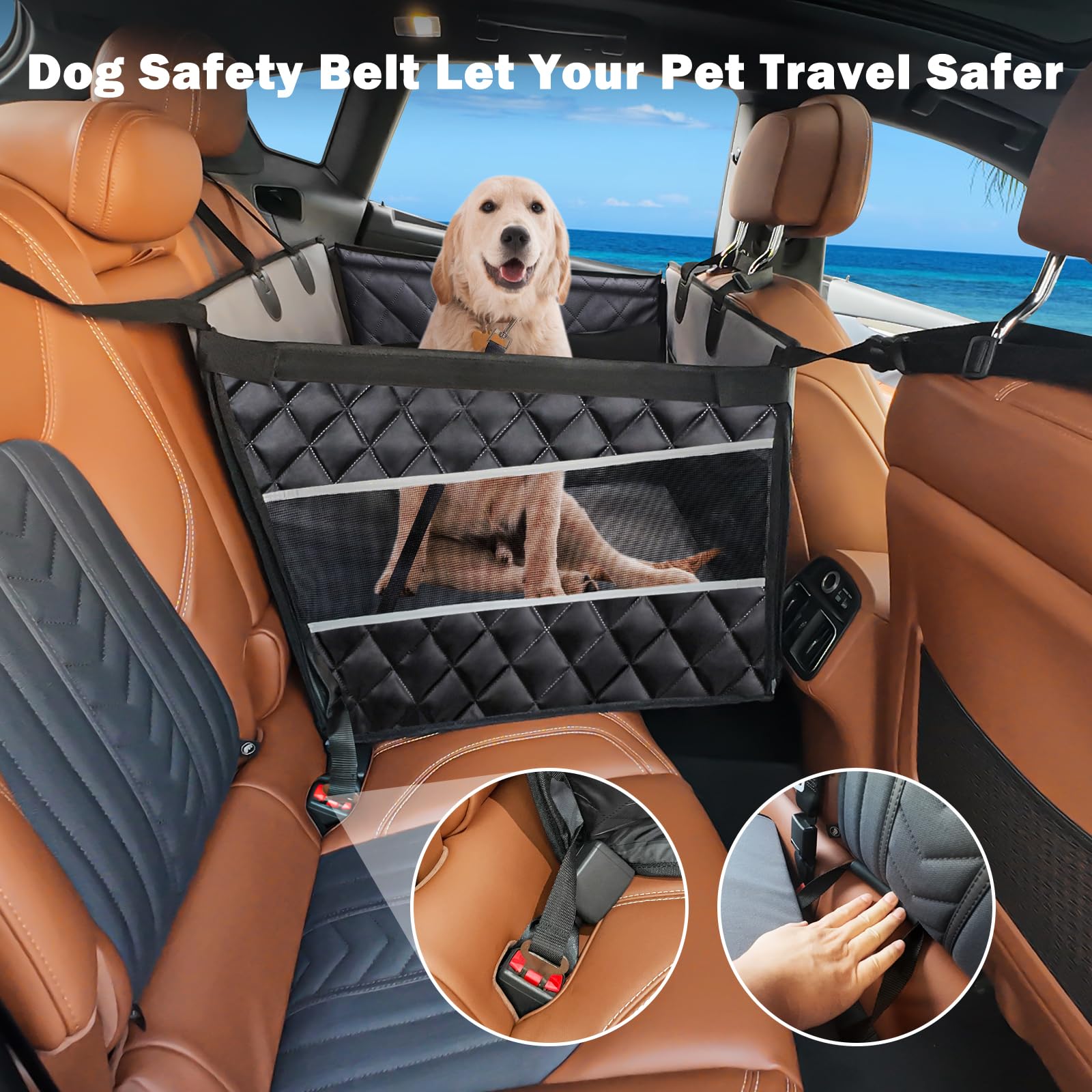 MIXJOY Waterproof Dog Car Seat Extender Hammock