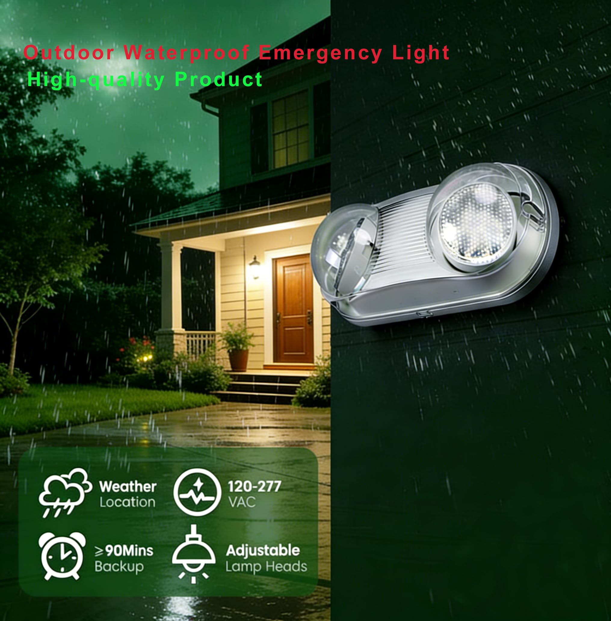 Garrini Waterproof LED Emergency Light with Battery Backup
