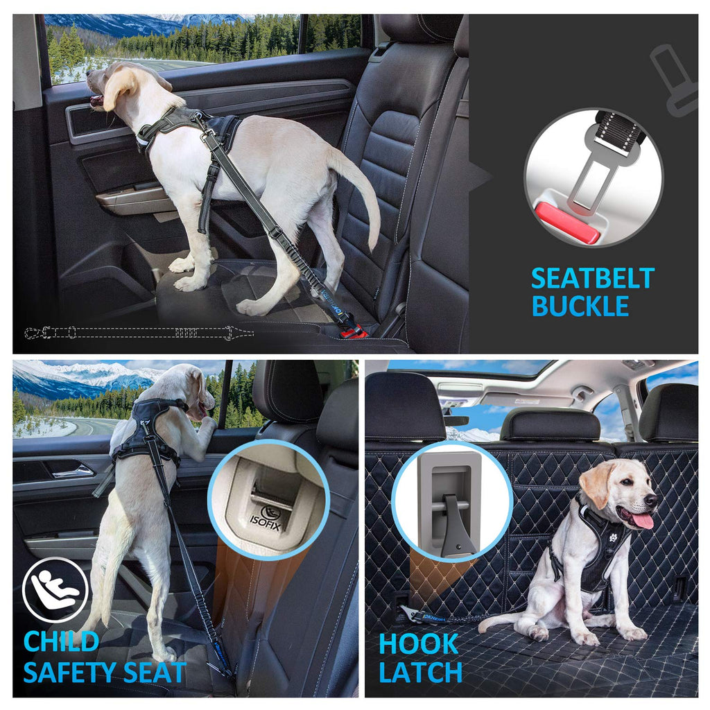 Adjustable 3-in-1 Reflective Dog Car Seat Belt Harness