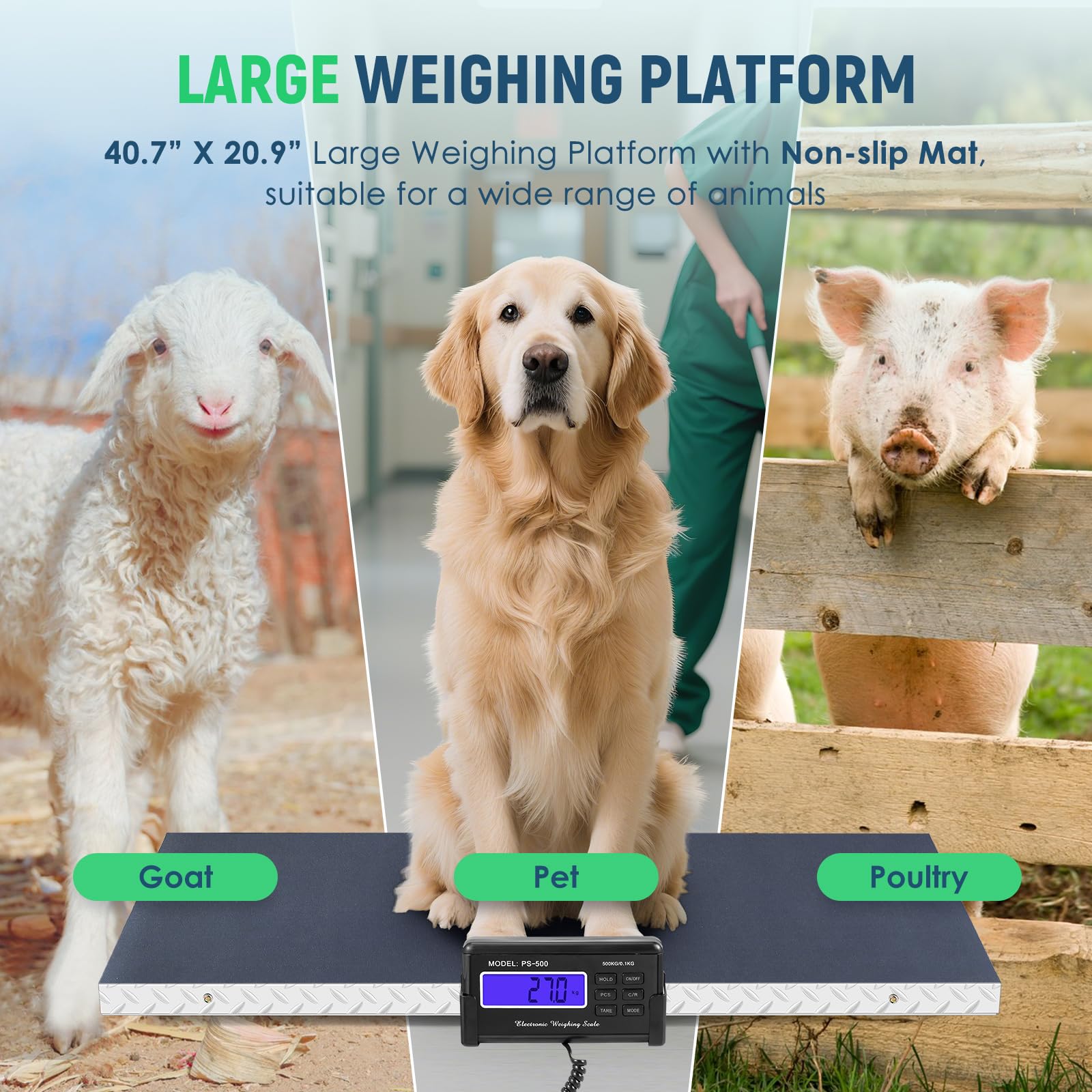 Antstone 1100 lb Large Breed Dog and Livestock Scale