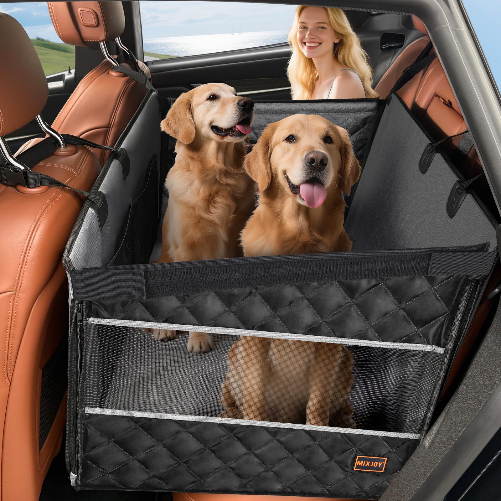 MIXJOY Waterproof Dog Car Seat Extender Hammock