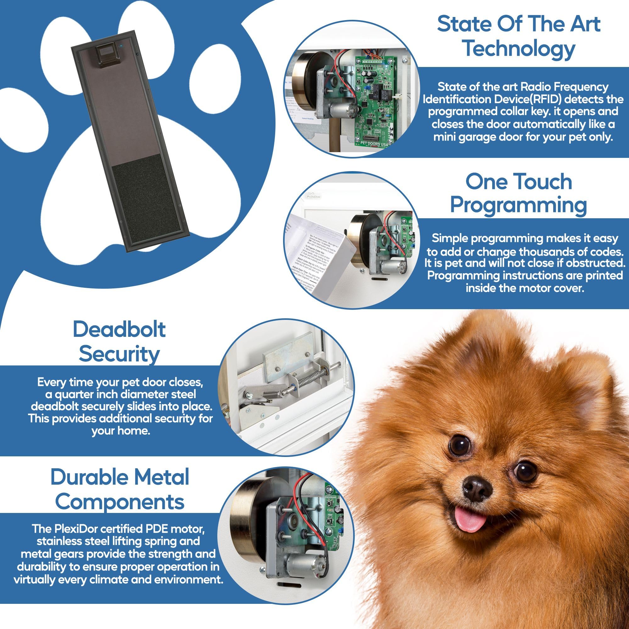 Plexidor Large Wall Mount Electronic Pet Door