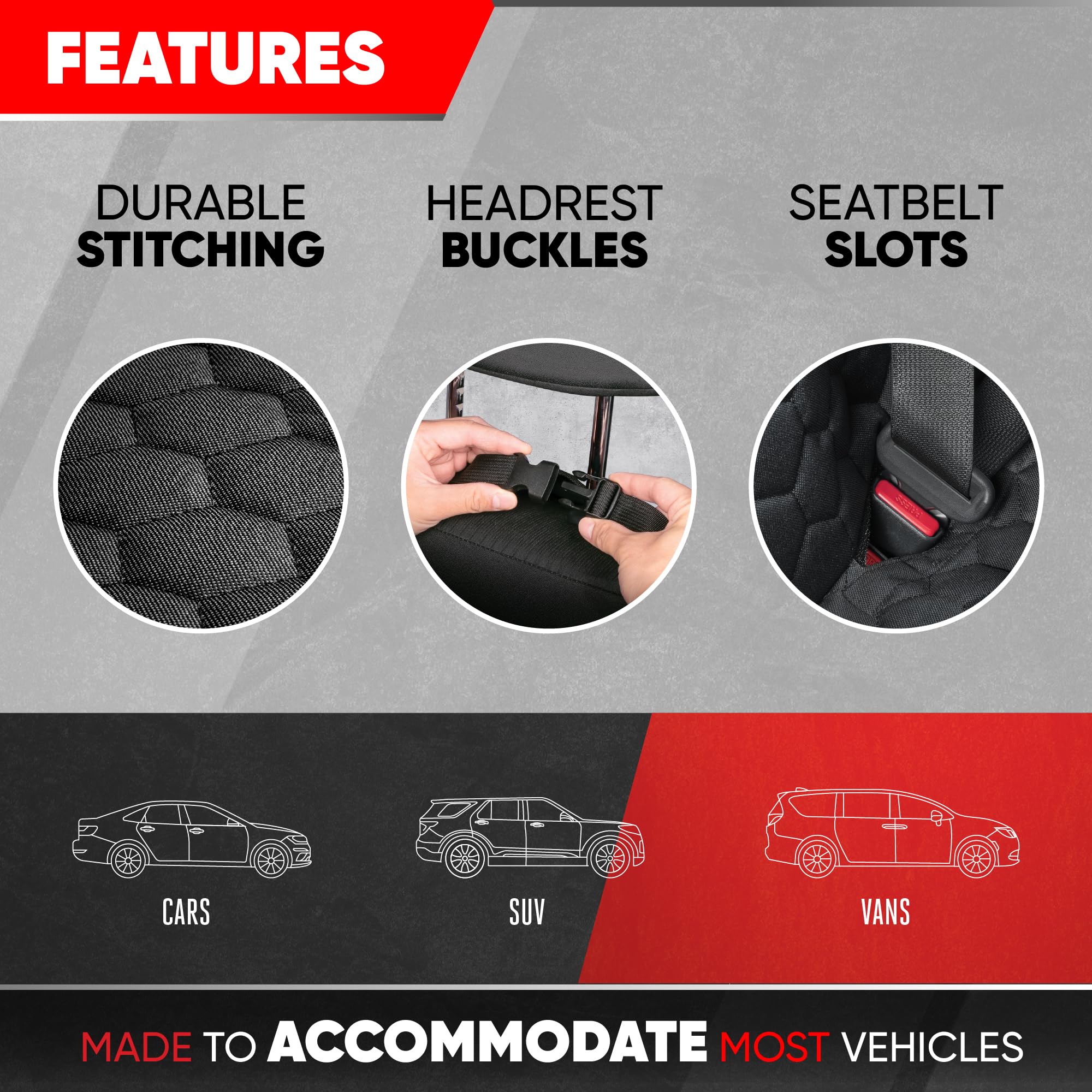 Motor Trend Waterproof Dog Seat Cover for Car Protection