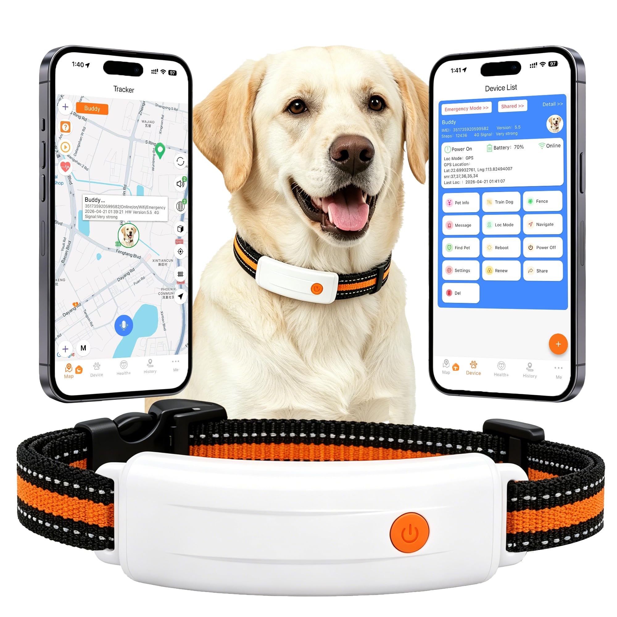 YIXXI Smart GPS Pet Tracker with Wireless Dog Fence