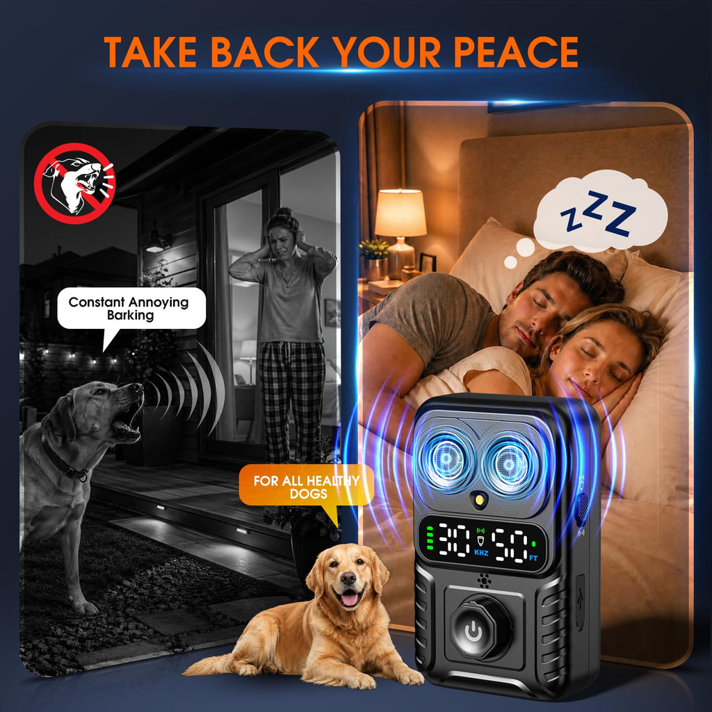 CdFXor Ultrasonic Dog Bark Deterrent Box with Dual Emitters