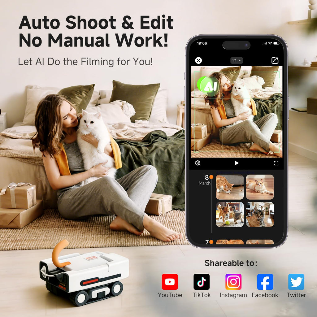 PICKFUN Pmate AI Pet Robot Companion with Auto Feeding
