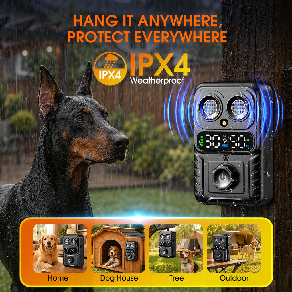 CdFXor Ultrasonic Dog Bark Deterrent Box with Dual Emitters