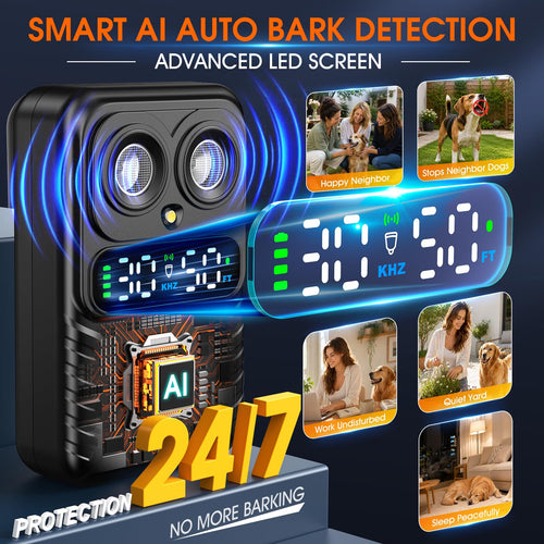 CdFXor Ultrasonic Dog Bark Deterrent Box with Dual Emitters