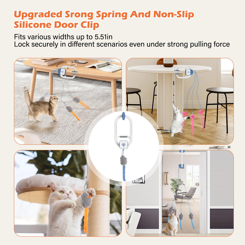 HAPPYCODE Rechargeable Remote Cat Teaser Door Clip Toy