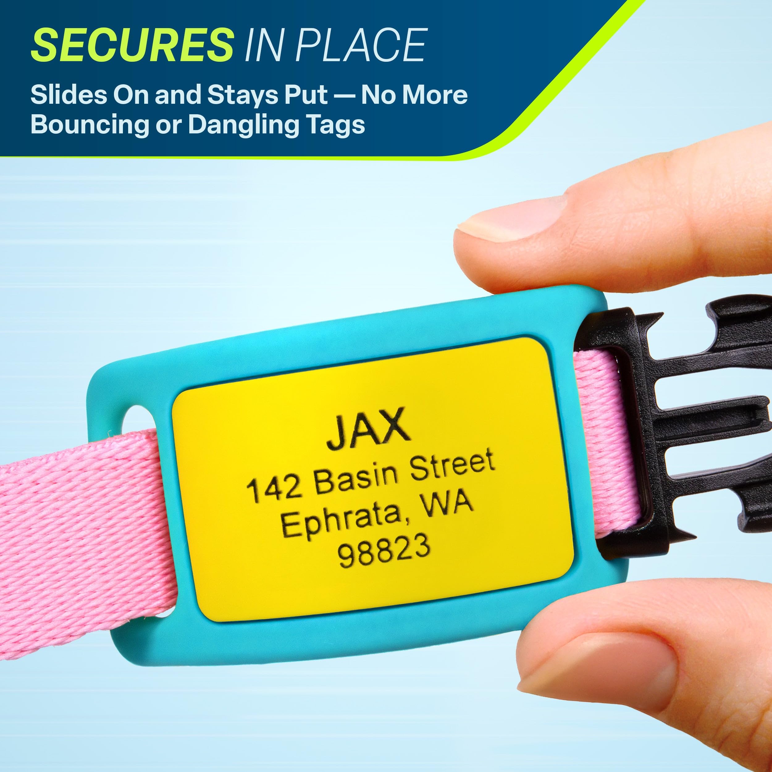 GoTags Silent Slide-On Engraved Silicone Pet ID Tag