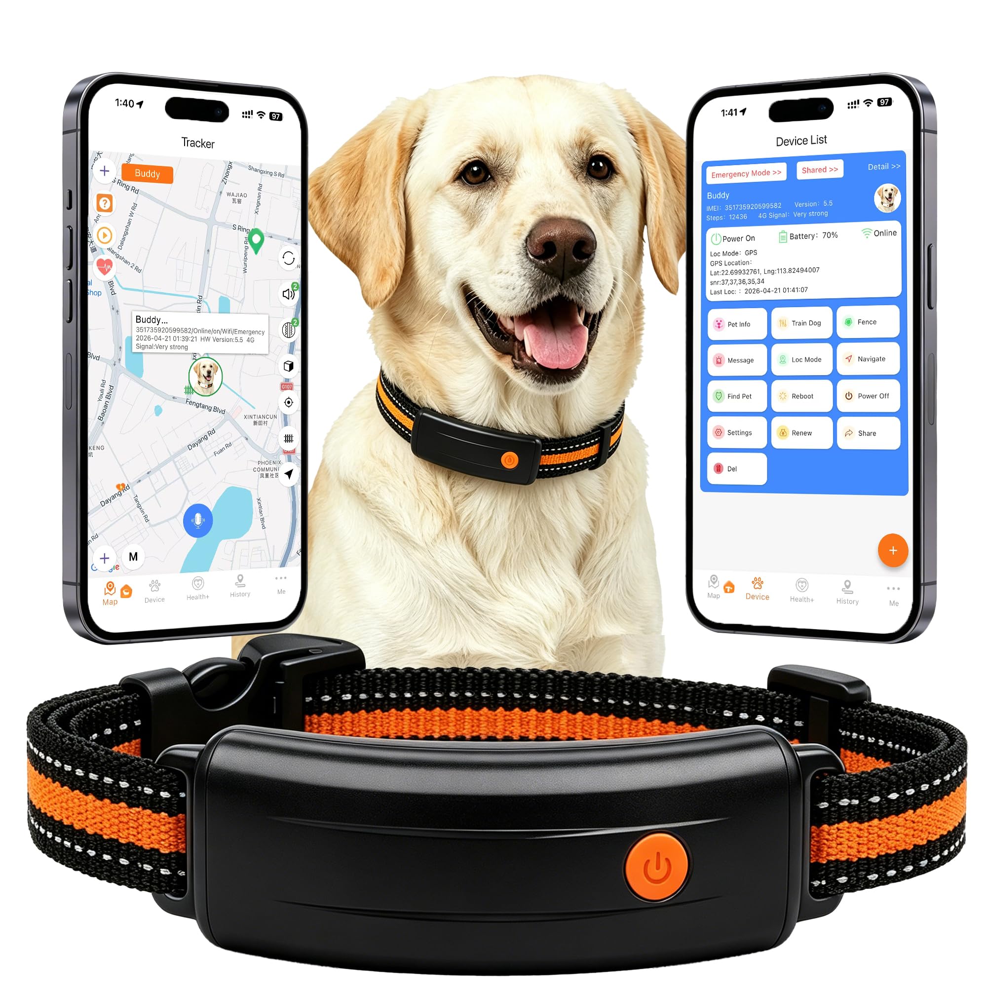 YIXXI Smart GPS Pet Tracker with Wireless Dog Fence