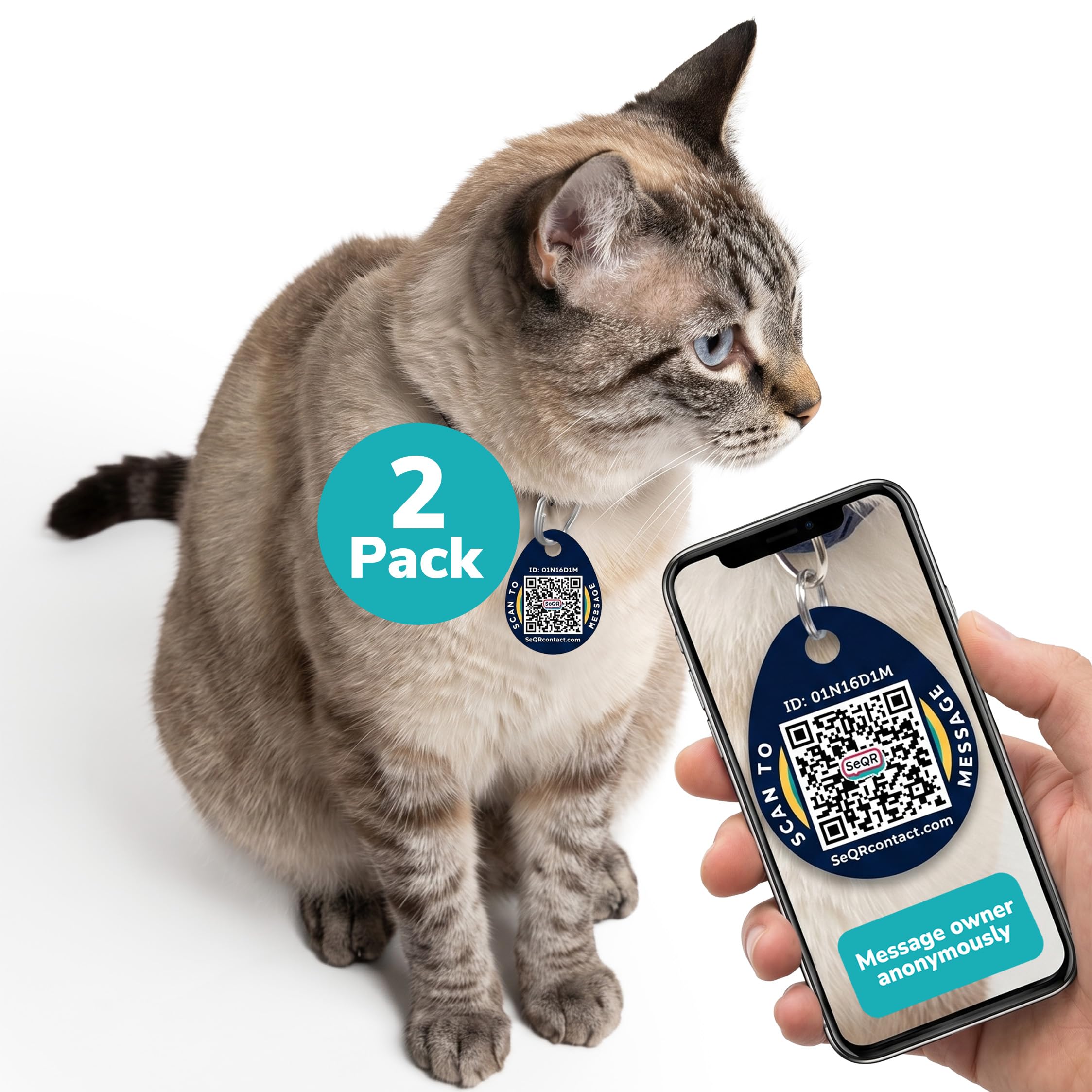 SeQR Privacy Smart Dog Tags with Custom QR Codes