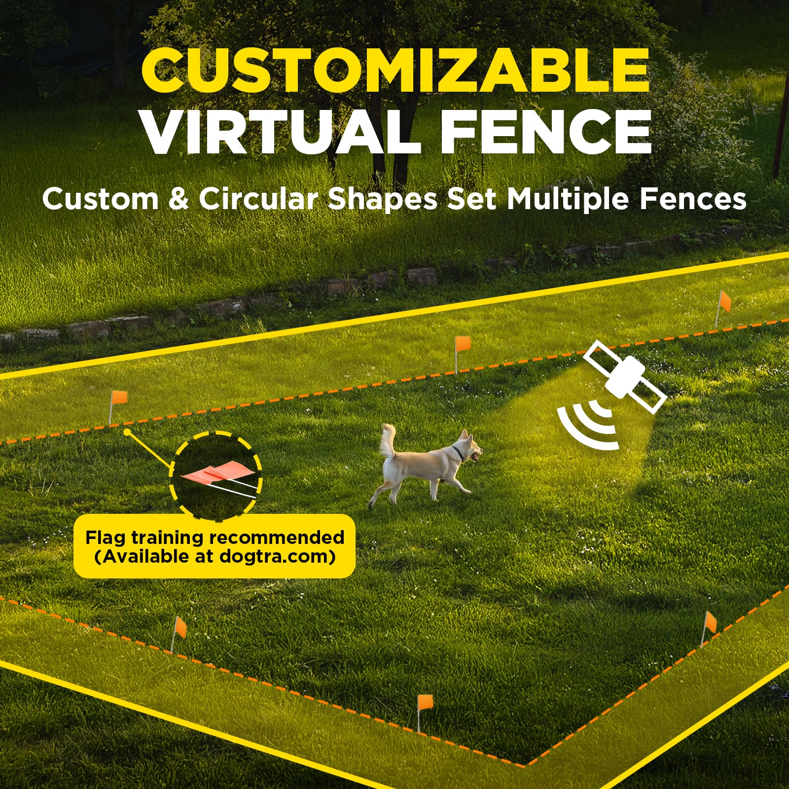 Dogtra Smart Wireless Dog Fence and Training Flags Bundle